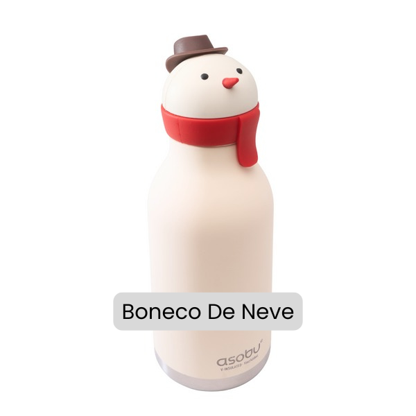 Garrafa térmica boneco de neve Natal 500 ml Loja Novera