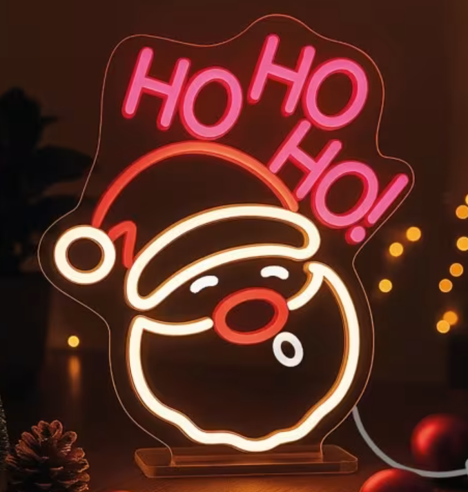 Legami Sinal Néon Pai Natal Ho-Ho-Ho