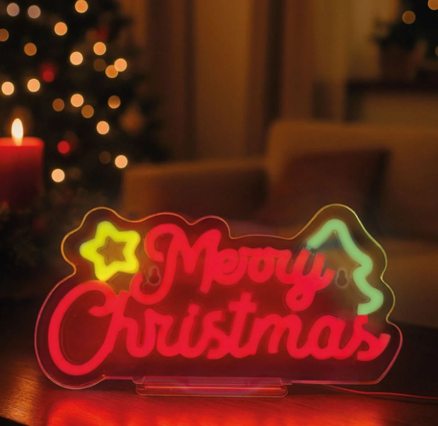 Legami Sinal Néon Feliz Natal